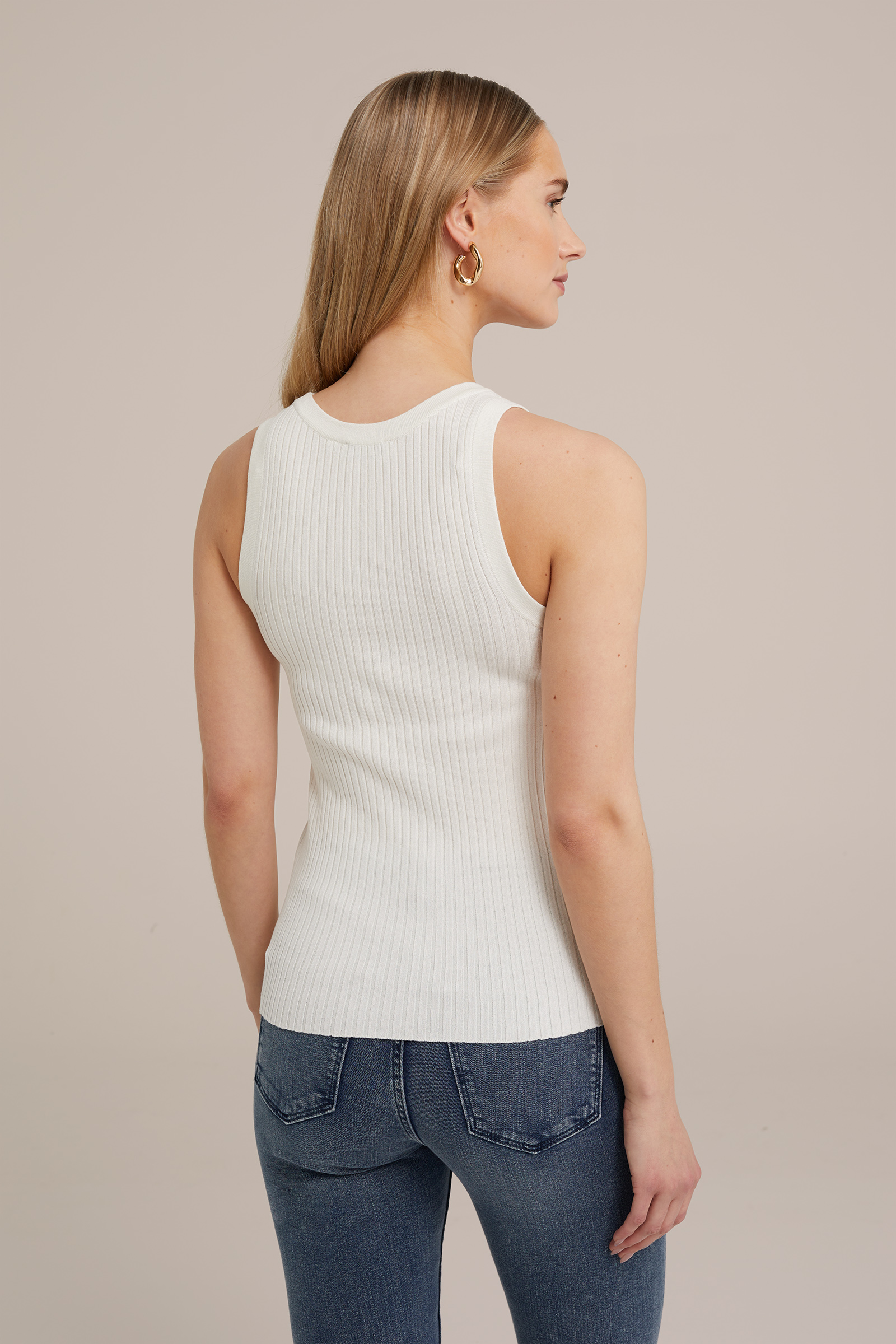 top van ribstof WE Fashion Wit