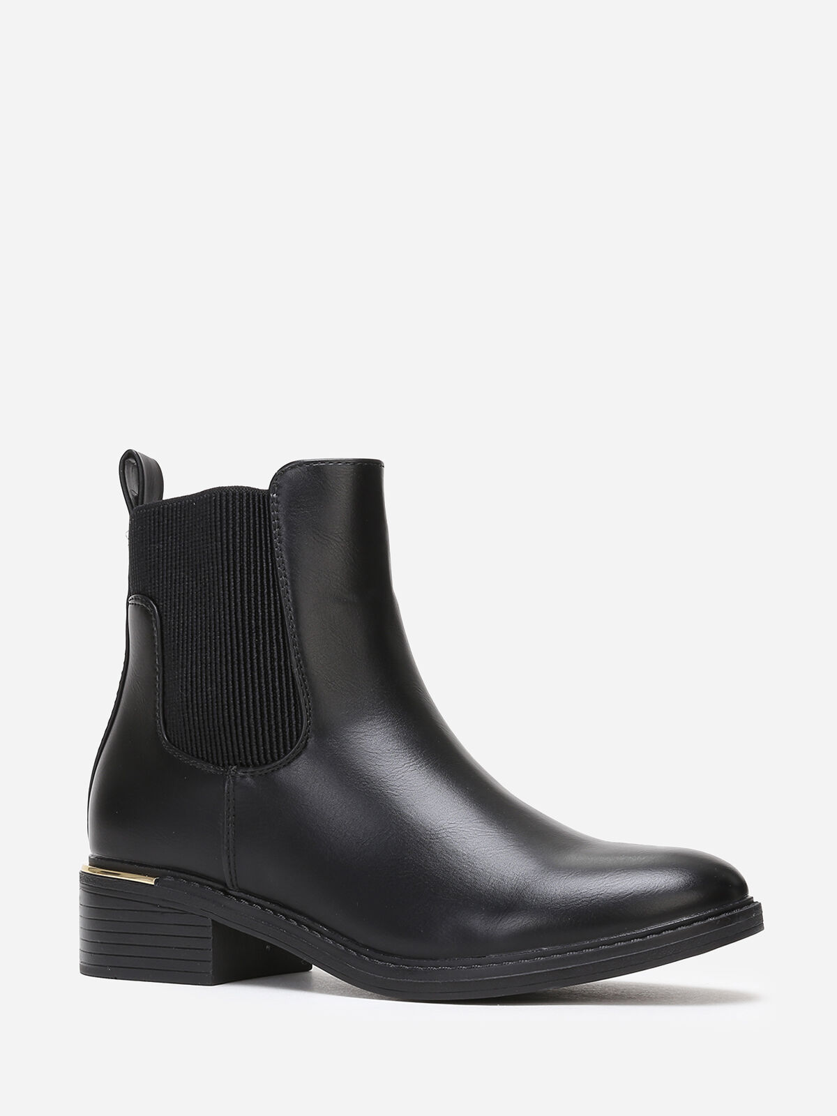 Bottines chelsea à élastique texturé- Noir