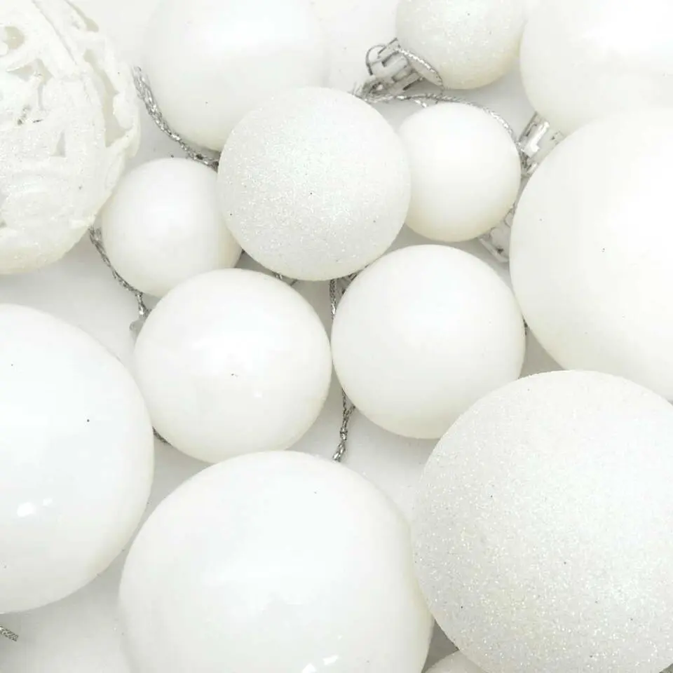 vidaXL - Kerstballenset - Wit - Polystyreen