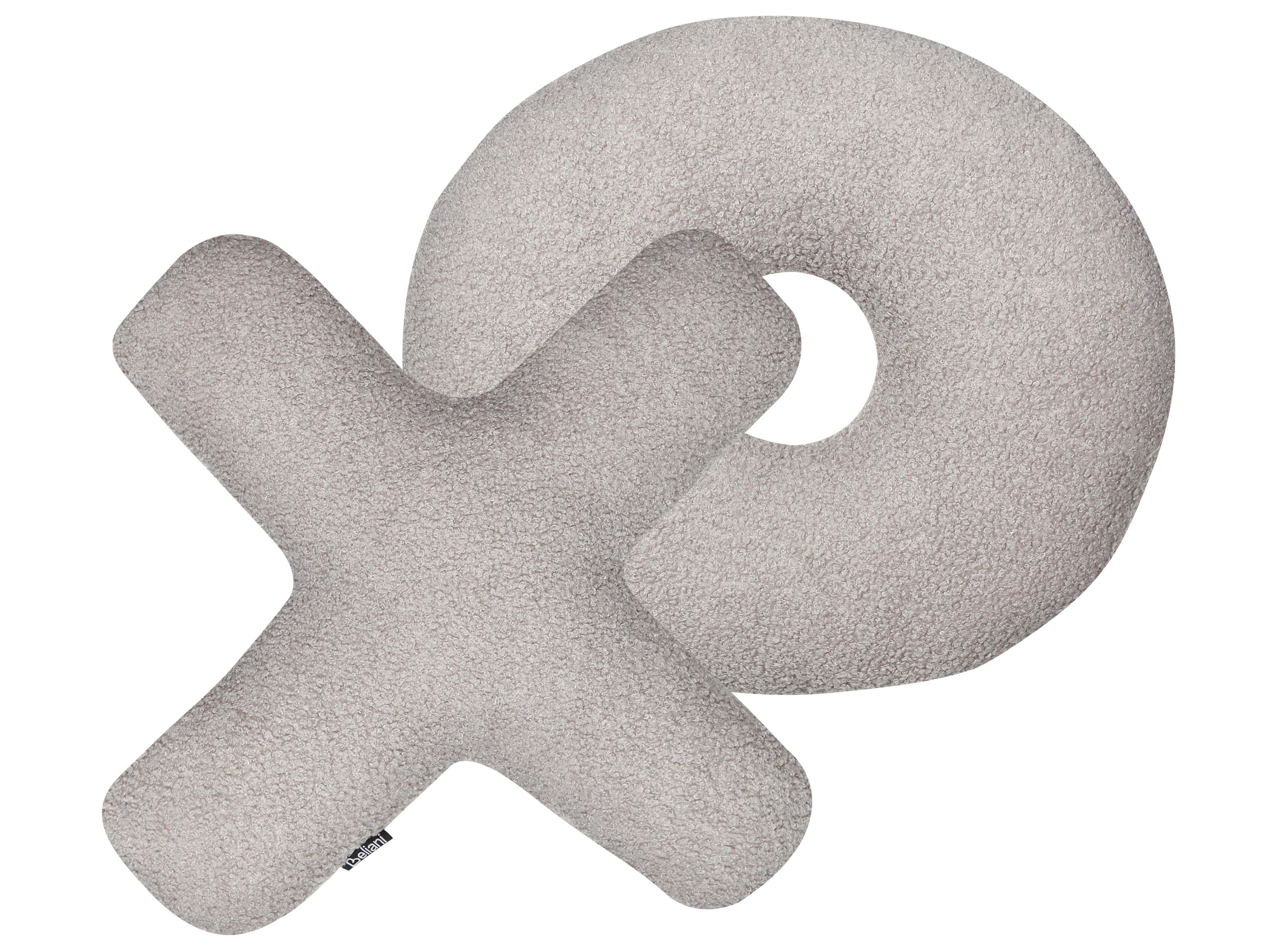 Set van 2 sierkussens HESPERIS Bouclé Lichtgrijs effen