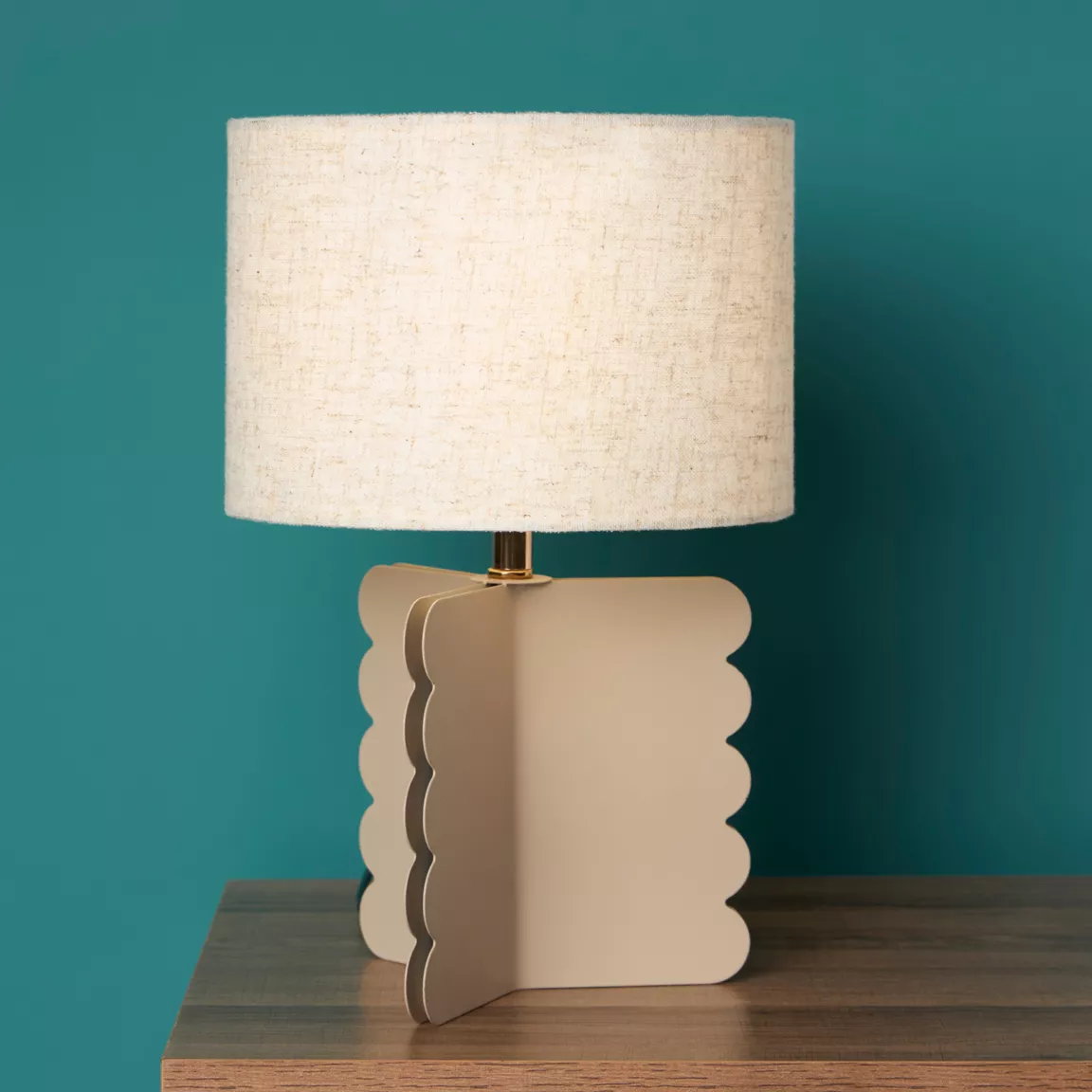 Lampe à poser métal et lin (H33 cm) Lucile Beige