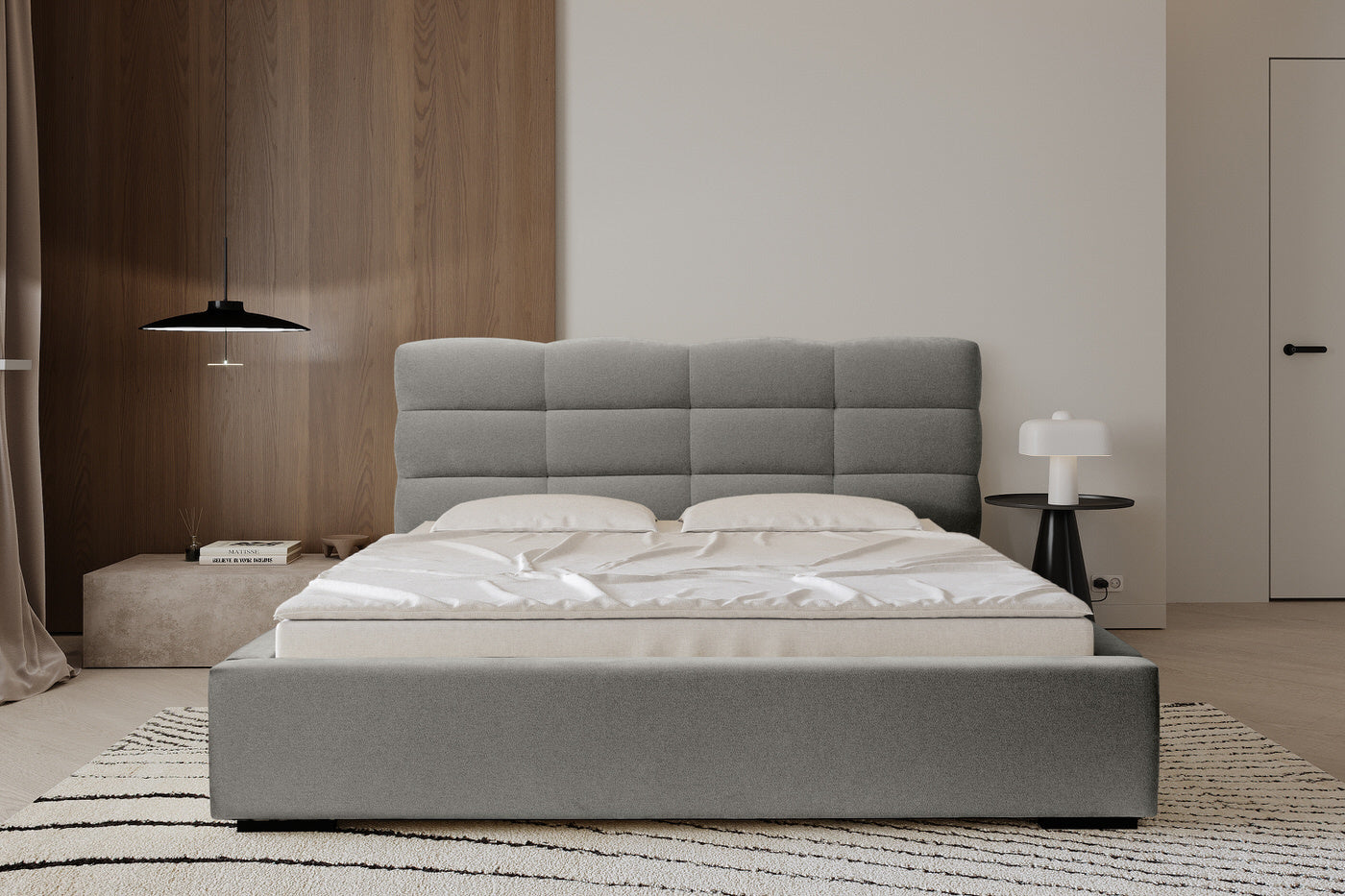 Trae Mobler Faro 140 x 200 cm Gestoffeerd Bed Grijs