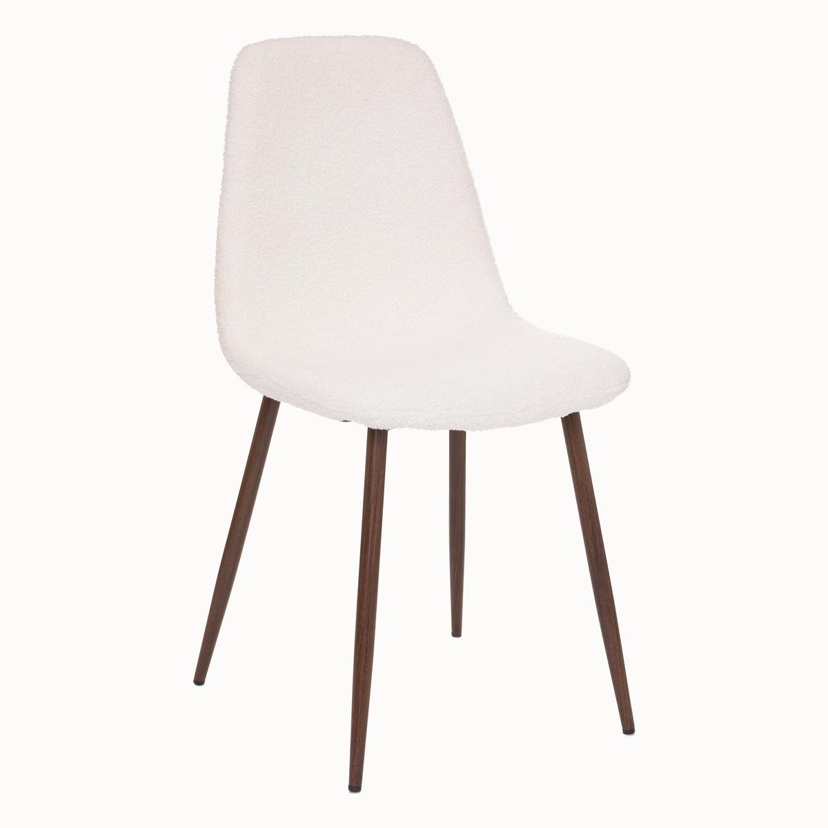 CHAISE IMITATION NOYER BOUCLE ROKA BLANC