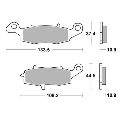 Plaquettes de freins SBS 886LS Sinter Métal Fritté Arrière