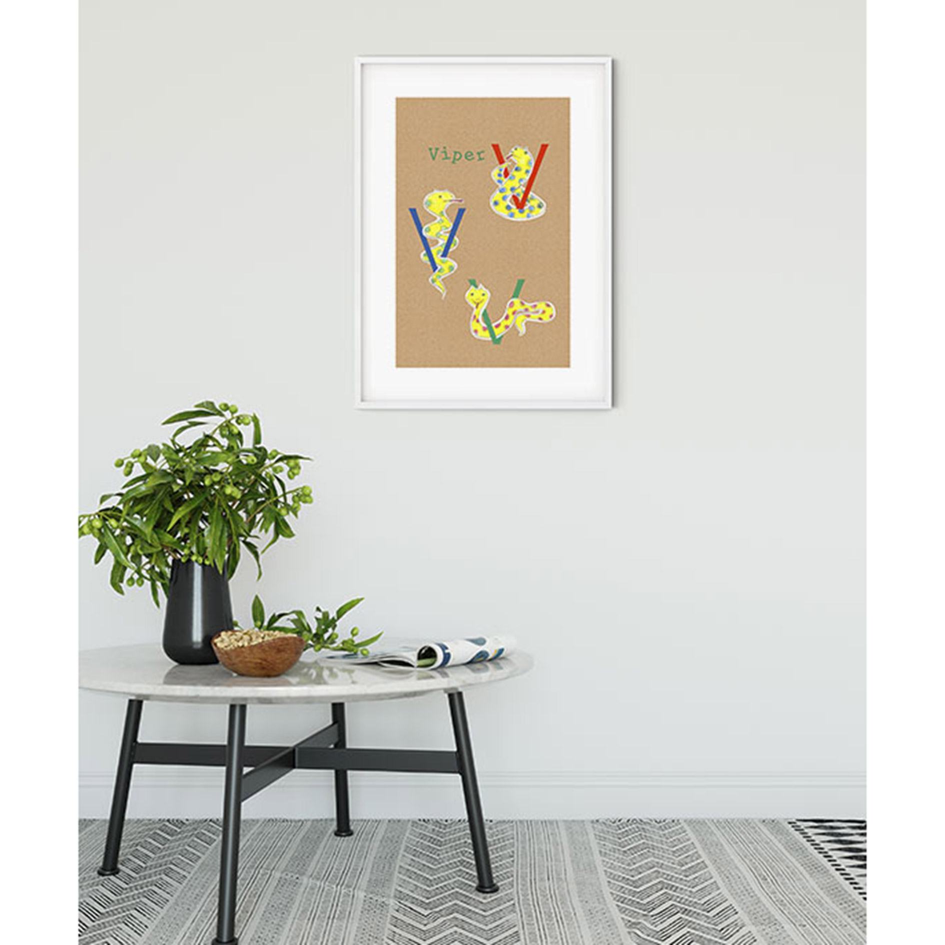 Wandbild ABC ANIMAL V - bunt - 50x70 cm
