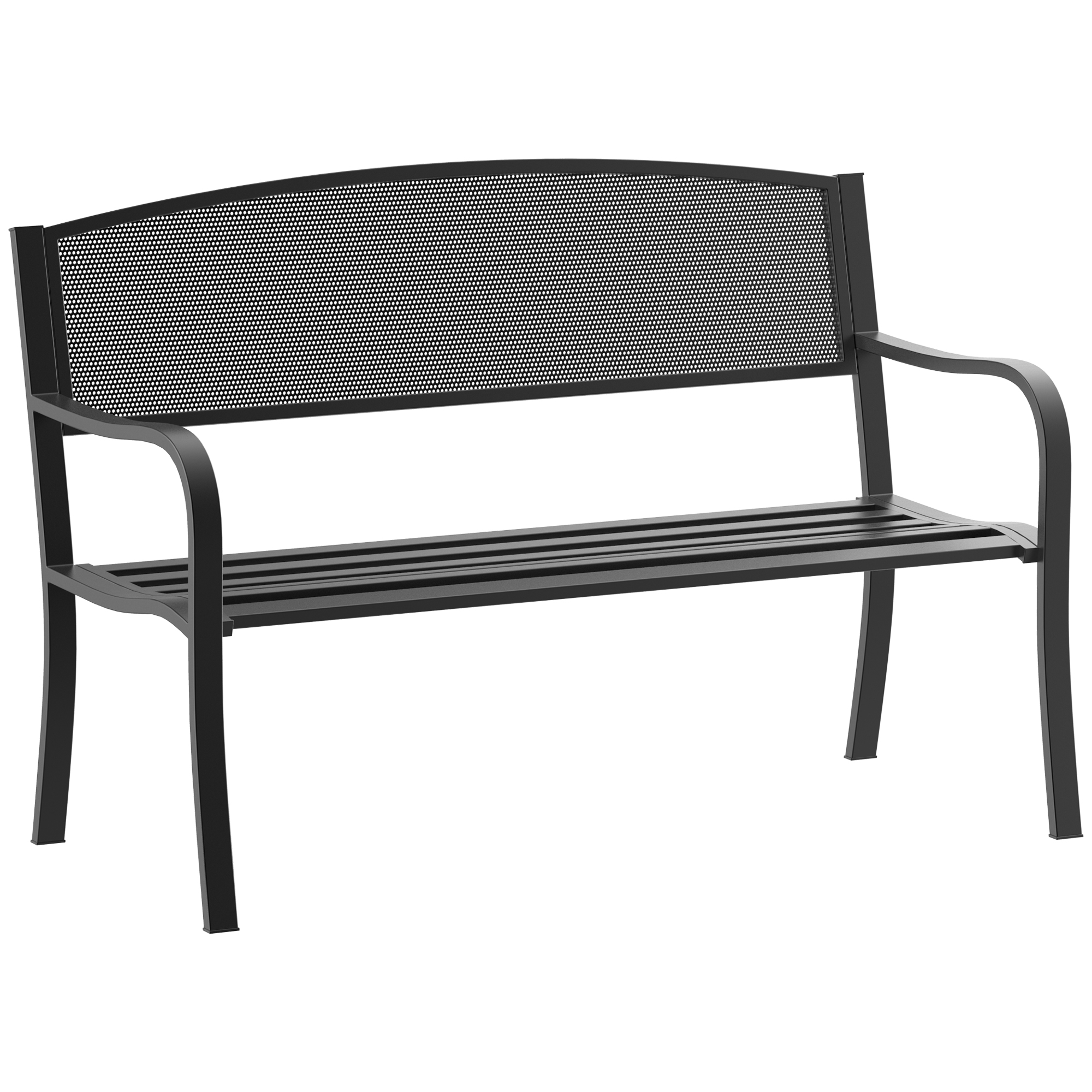 Banco de jardim preto Outsunny