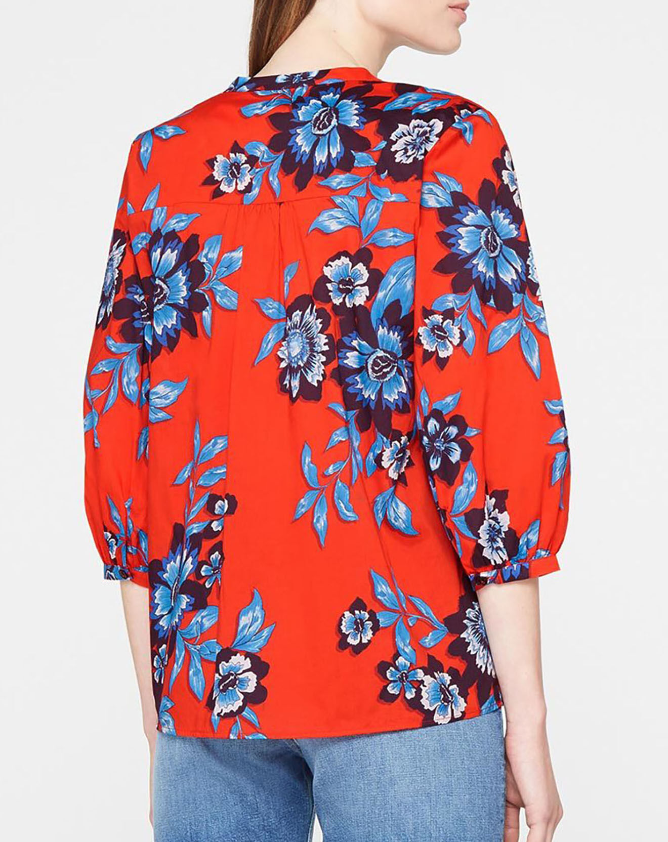 Tommy Hilfiger Blouse voile imprimé floral rouge