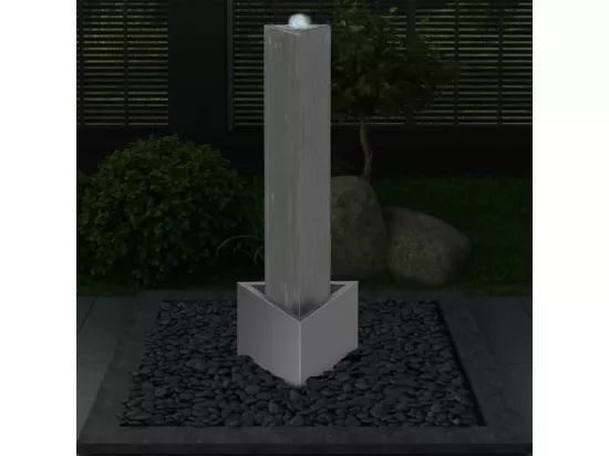 Fontaine de jardin Argenté 37,7x32,6x110 Acier inoxydable