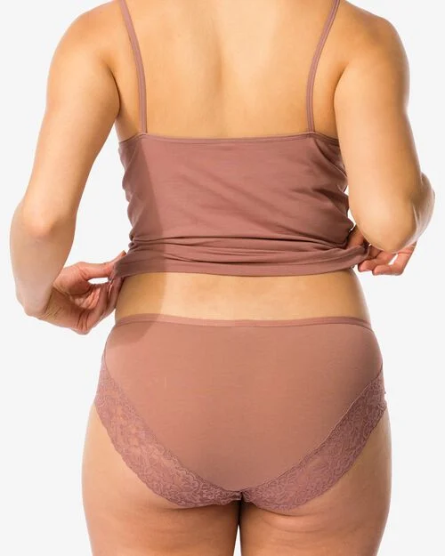 hipster femme en coton avec dentelle marron clair