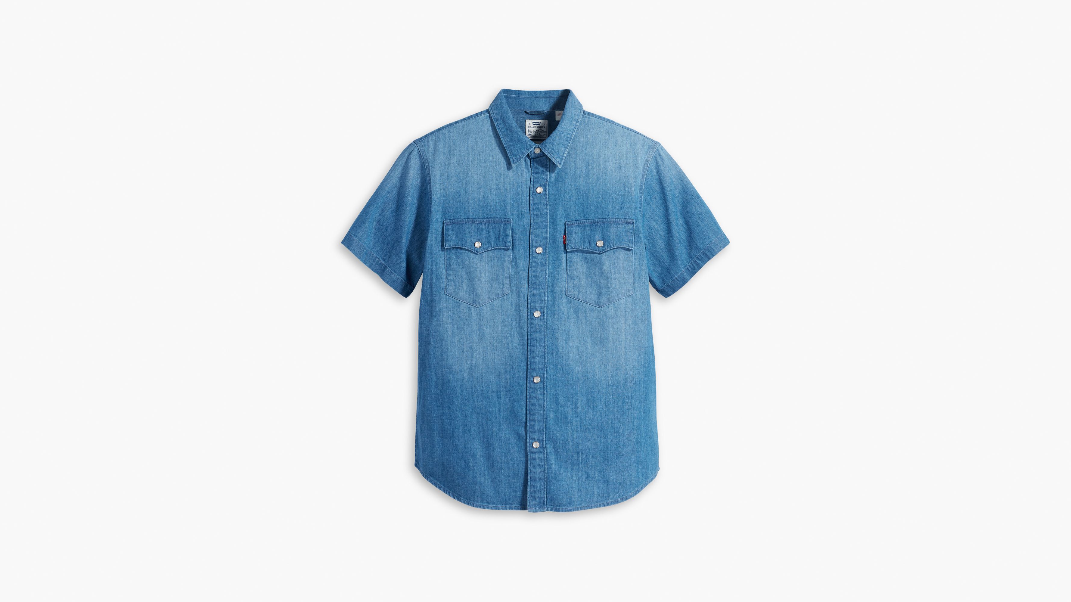 Chemise Western à manches courtes relaxed - Tombstone Stonewash - Bleu