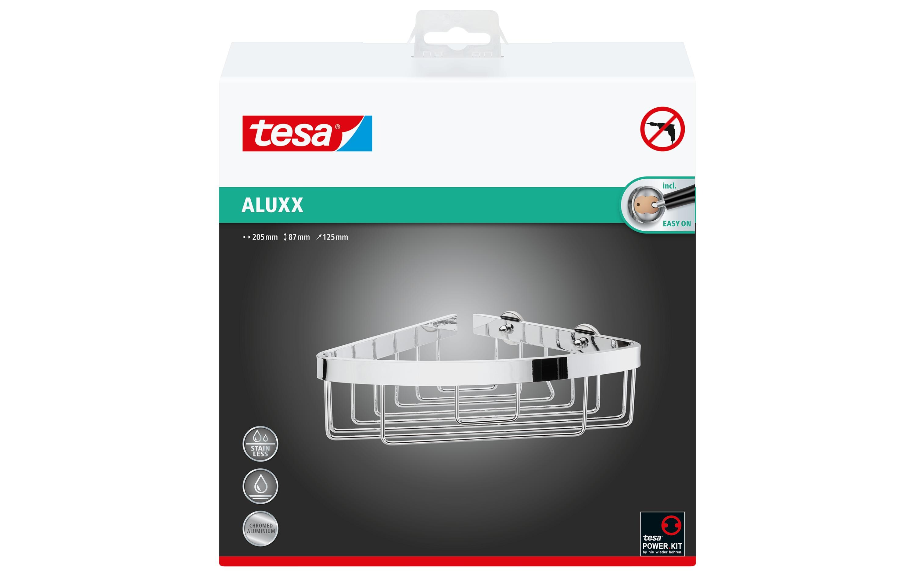 Bad-Utensilienhalter Aluxx Eckablagekorb, SilberDuschmittelhalter, Eckablagekorb