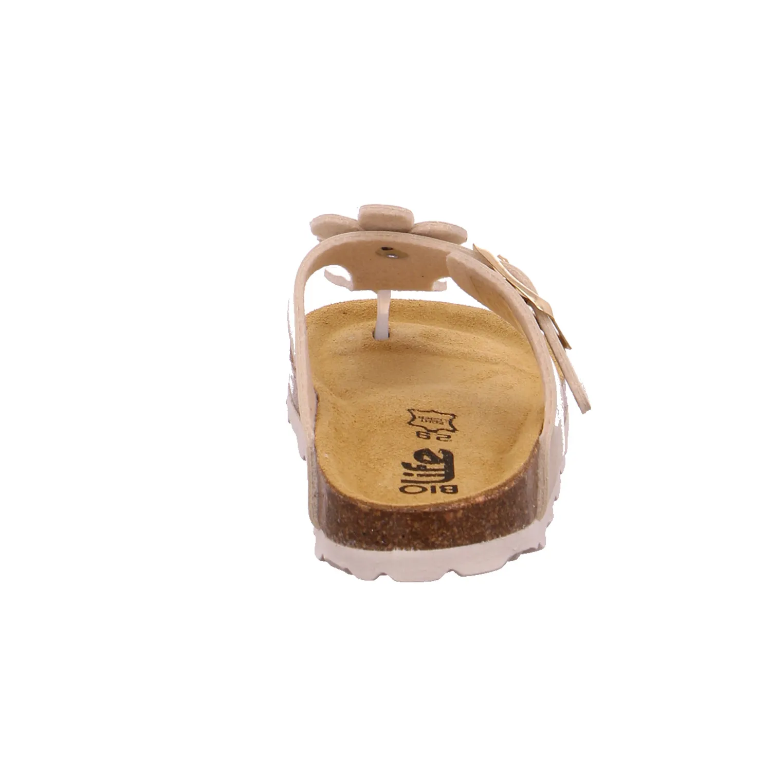 BIOLife Kinder-Zoccoli /Flip Flops Beige Lederimitat  Zehentrenner