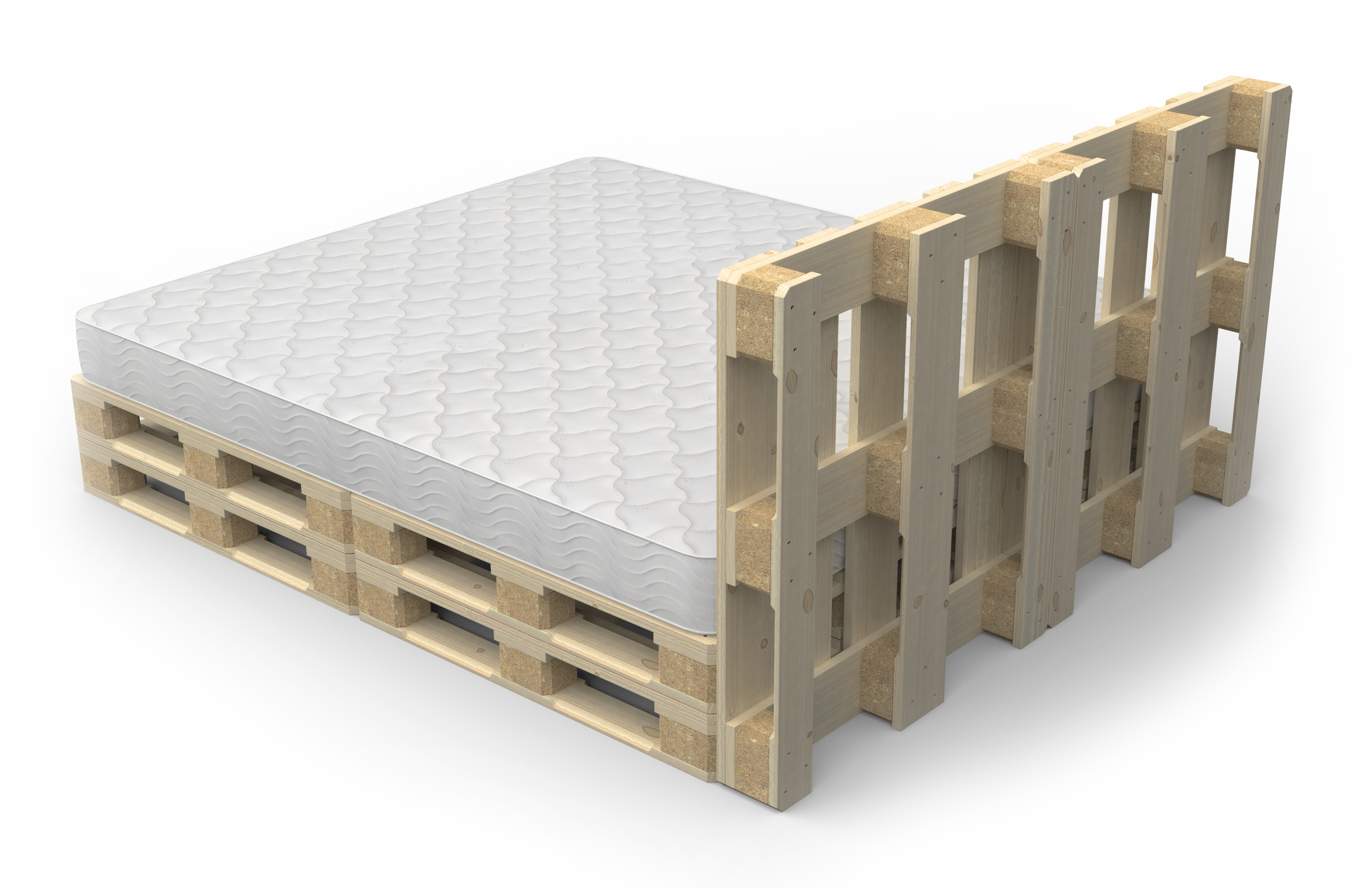 Palettenbett 180 x 200 cm Komplett-Set