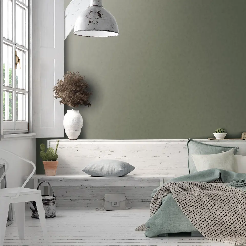 Dutch Wallcoverings - Kalk II uni grijsbeige - 0,53x10,05m
