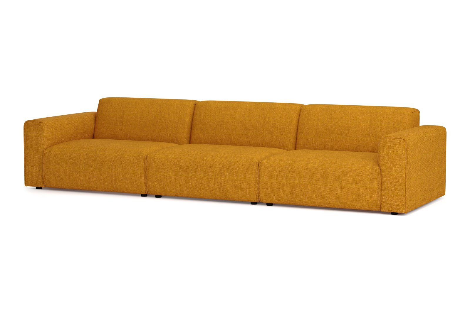 Monaco 3,5-seter sofa Tekstil Fjord 9 Amber med sorte ben. Std komfort.