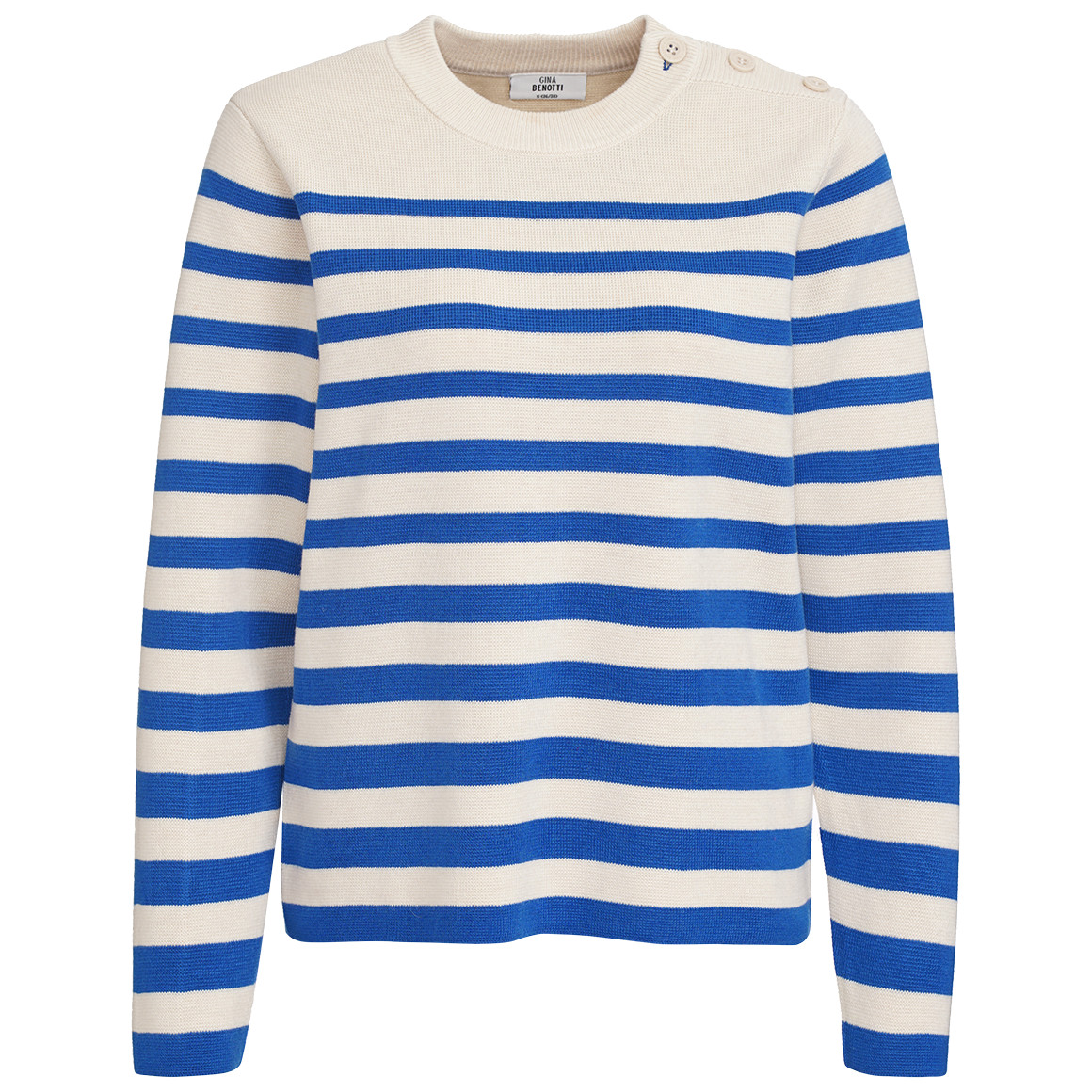 Gina Benotti Damen Strickpullover im Streifen-Look blau / beige