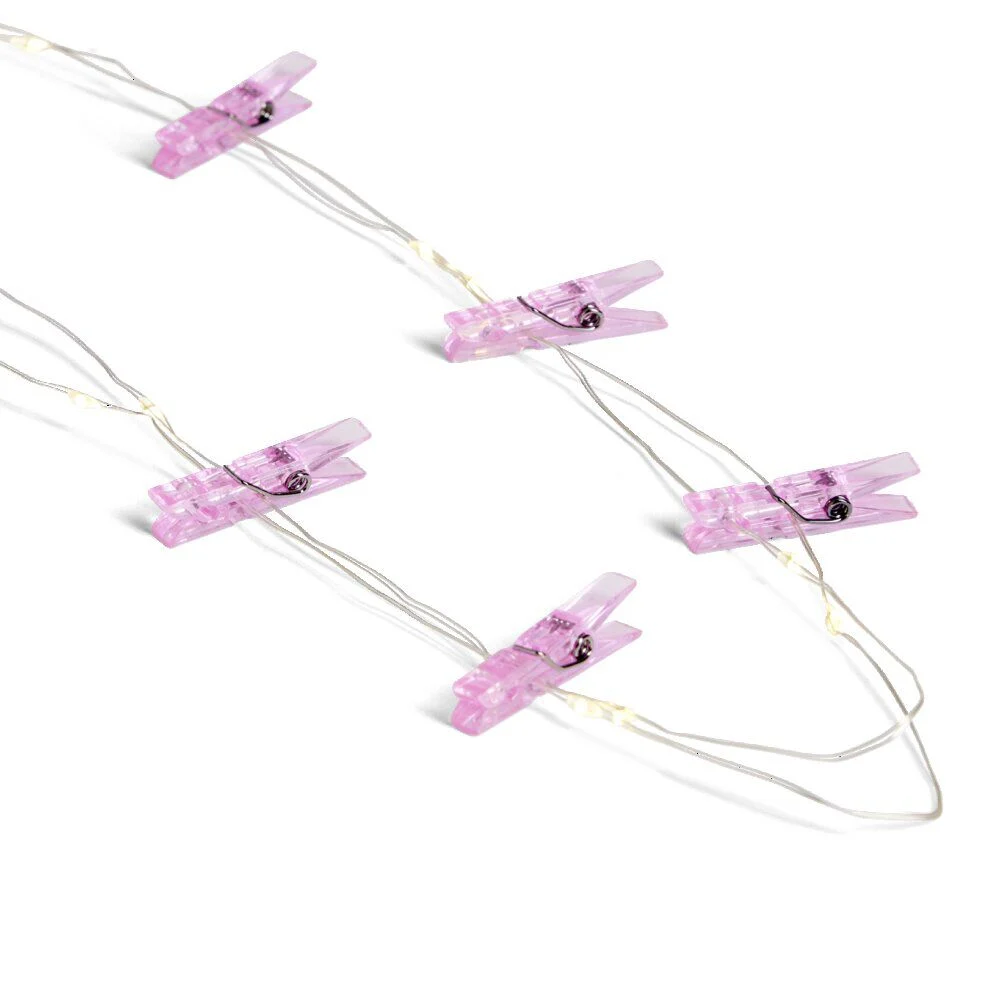 Guirlande LED à pinces 280cm plastique rose gold