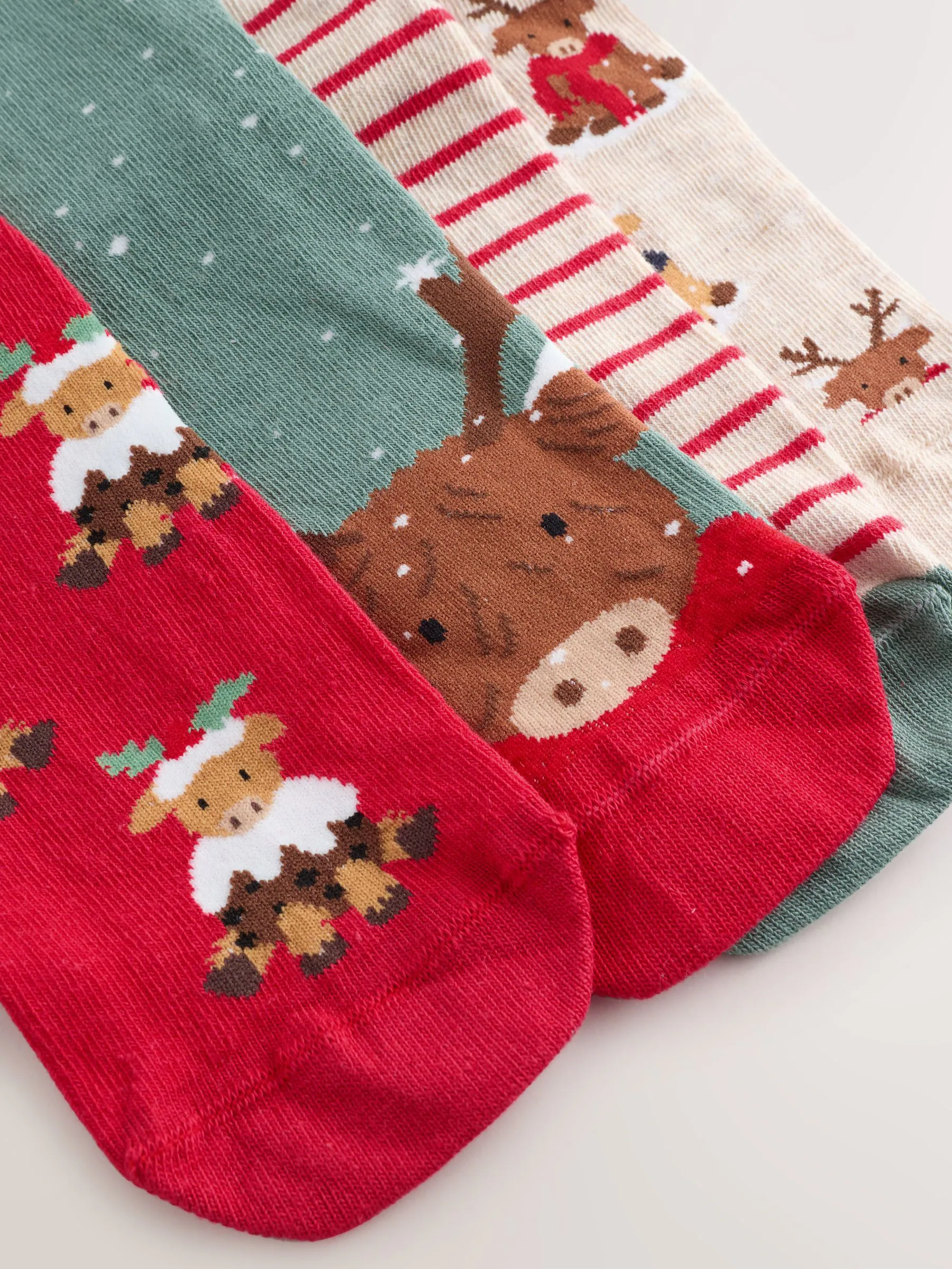 Kerstmis Hamish The Highland Cow - Set van 4 paar enkelsokken
