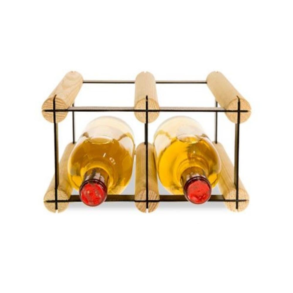 PROREGAL Modulair Wijnrek Vinotega Mod Metaal HxBxD 12,5 x 22,5 x 24,5 cm 2 x 1 Flessen Massief Dennenhout Natuurlijk