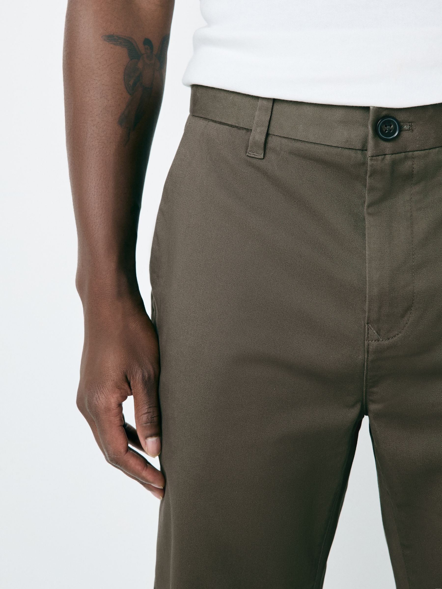 Lichtbruin - Slim Fit - Stretchy chino