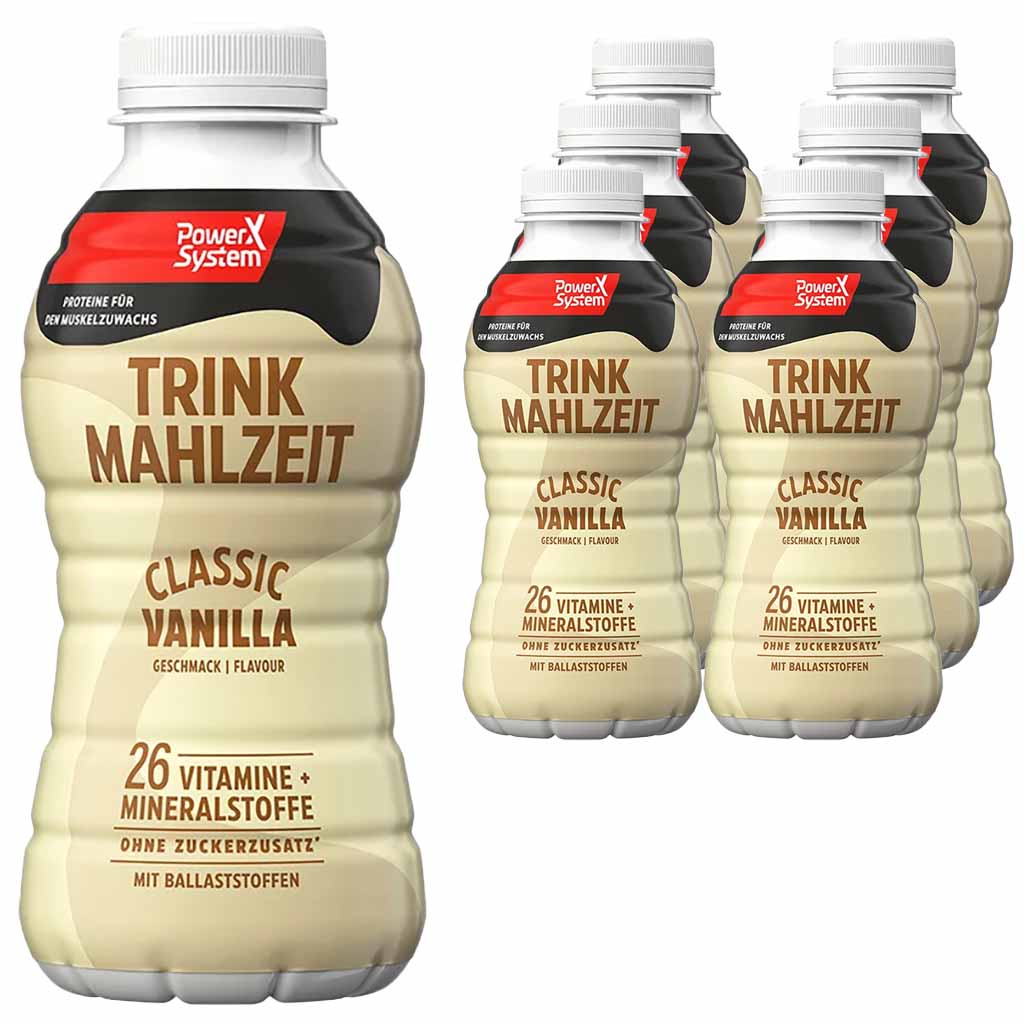 PowerX System Trinkmahlzeit Classic Vanilla 6 x 500ml, 3 Liter MHD:7.1.25