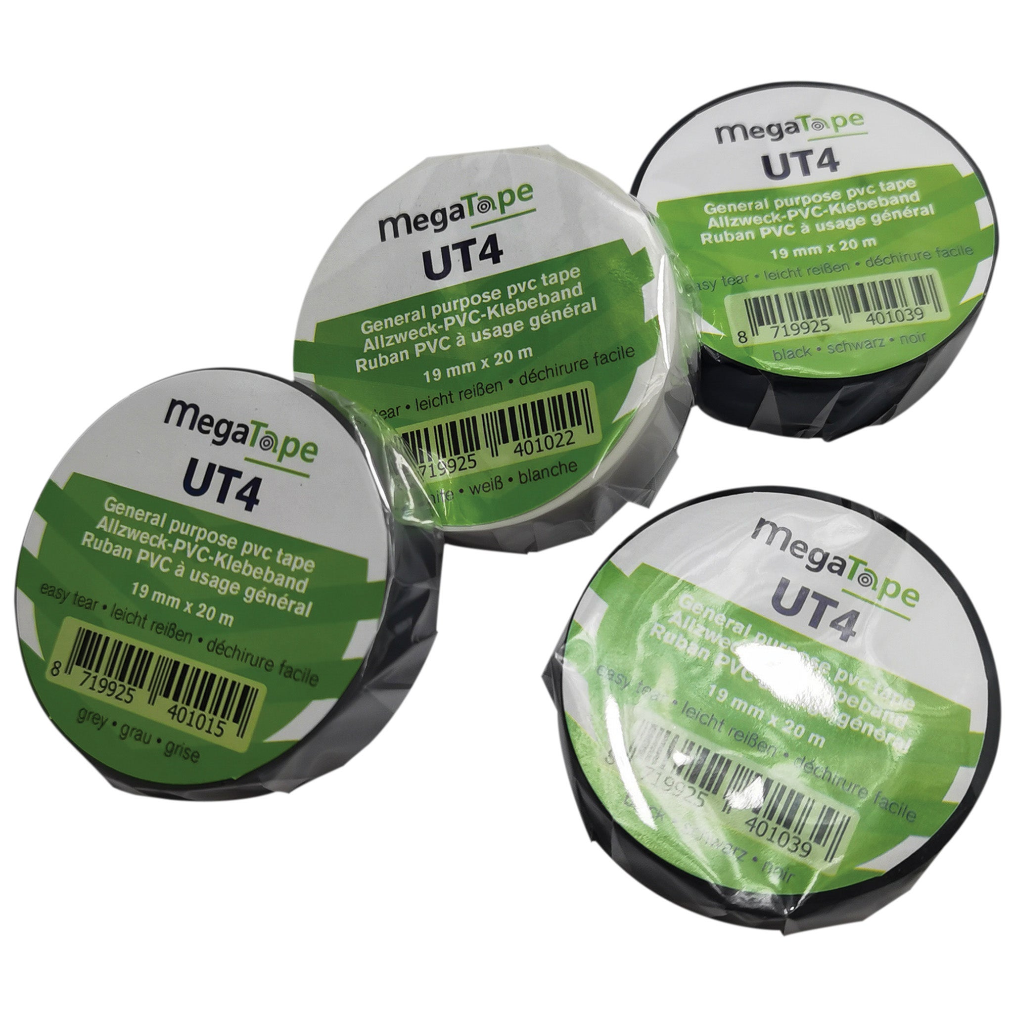 Showgear MegaTape UT4 PVC tape 19 mm x 20 m, zwart