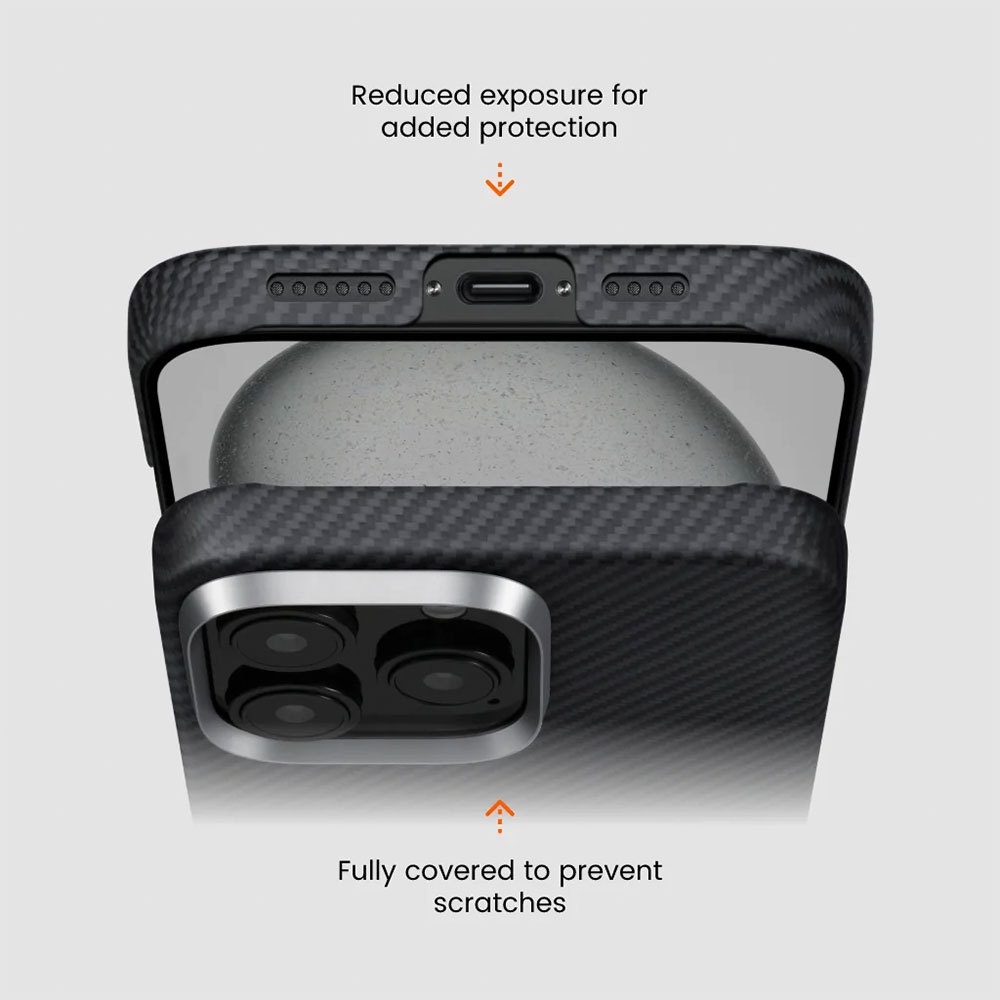 iPhone 16 Pro Max MagEZ MagSafe Case Aramid Schutzhülle (KI1601PMA) - Schwarz / Grau (Carbon)