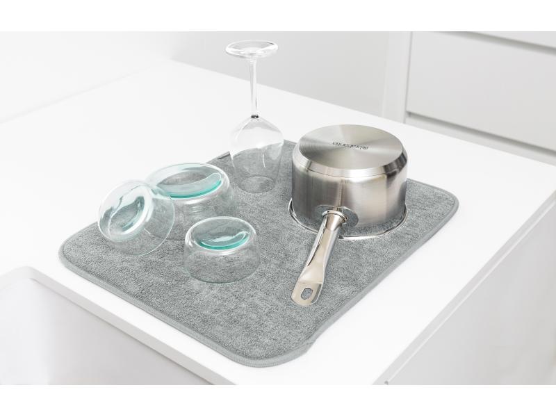 Brabantia Abtropfmatte Sink side Hellgrau Geschirr-Trockenmatte aus Mikrofaser