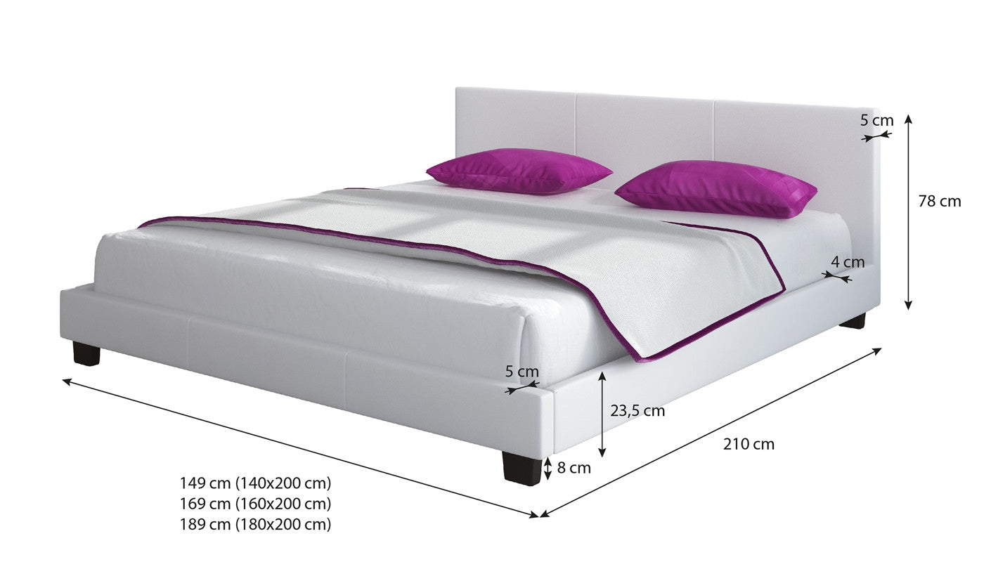 George - Tweepersoonsbed - Stof grijs - 140x200 cm