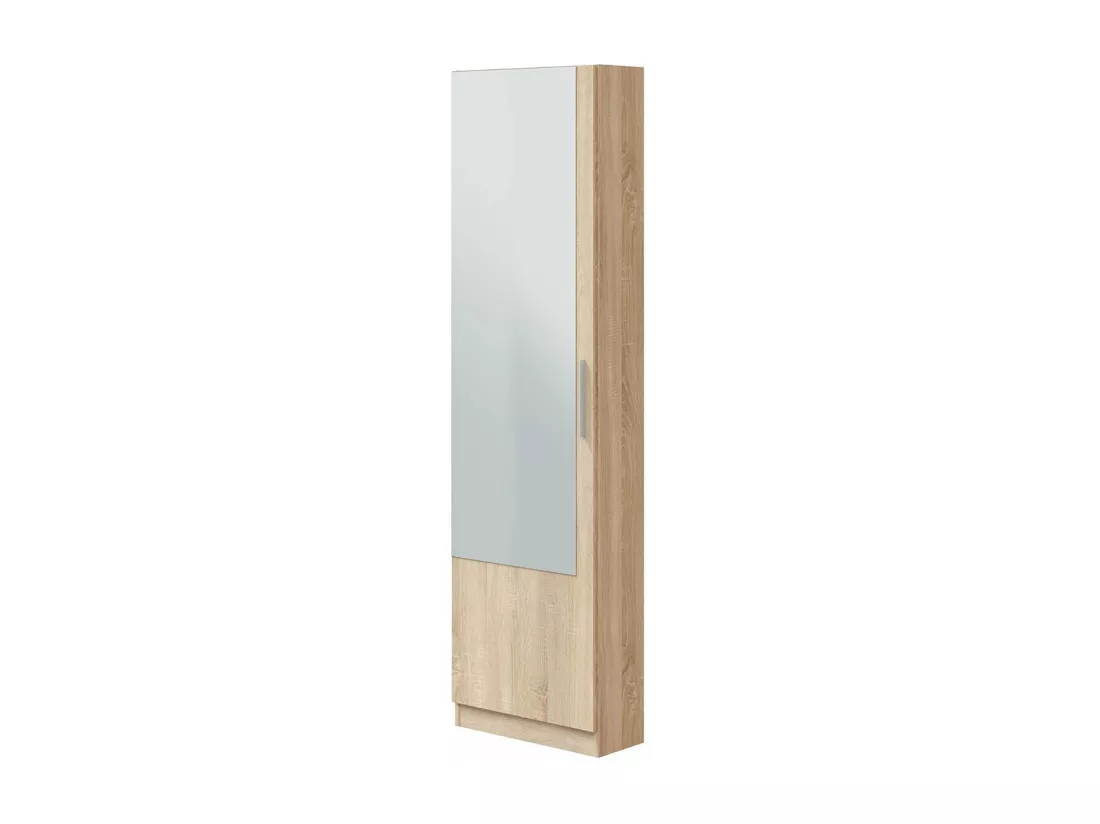 Meuble à chaussures 1 porte avec miroir - H180 cm