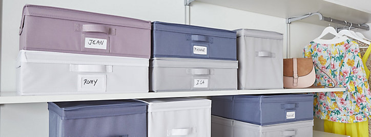 Boîte de rangement Pratik gris clair l. 45 x L. 44 x H. 14 cm