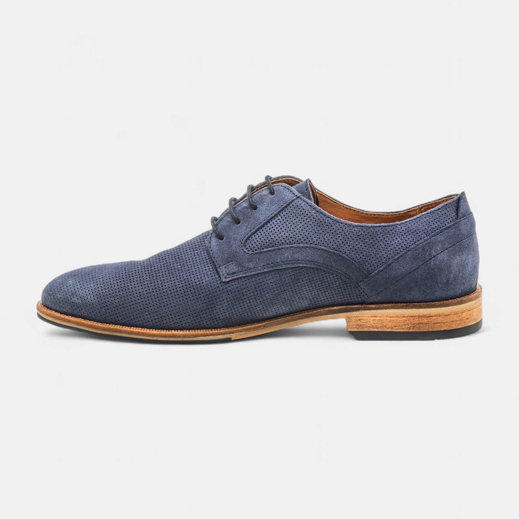 Derbies Homme en cuir bleu