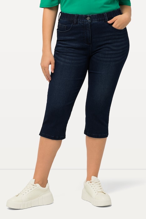 Capri Jeans Sarah, schmale 5-Pocket-Form, Saumschlitz