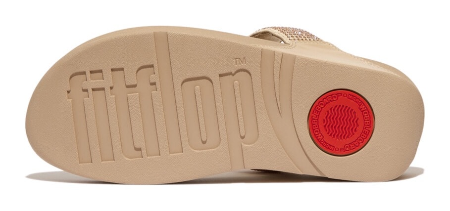 Fitflop Dianette »LULU CRYSTAL EMBELLISHED TOE-POST SANDALS - HOTFIX«  , Keilabsatz, Sommerschuh, Zehentrenner mit weichem Zehensteg