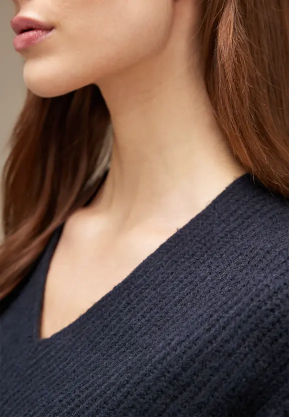 Pullover im Grobstrick - deep blue
