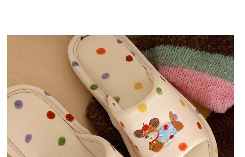 ZORI - Geborduurde pantoffels met stippen in de vorm van een hond