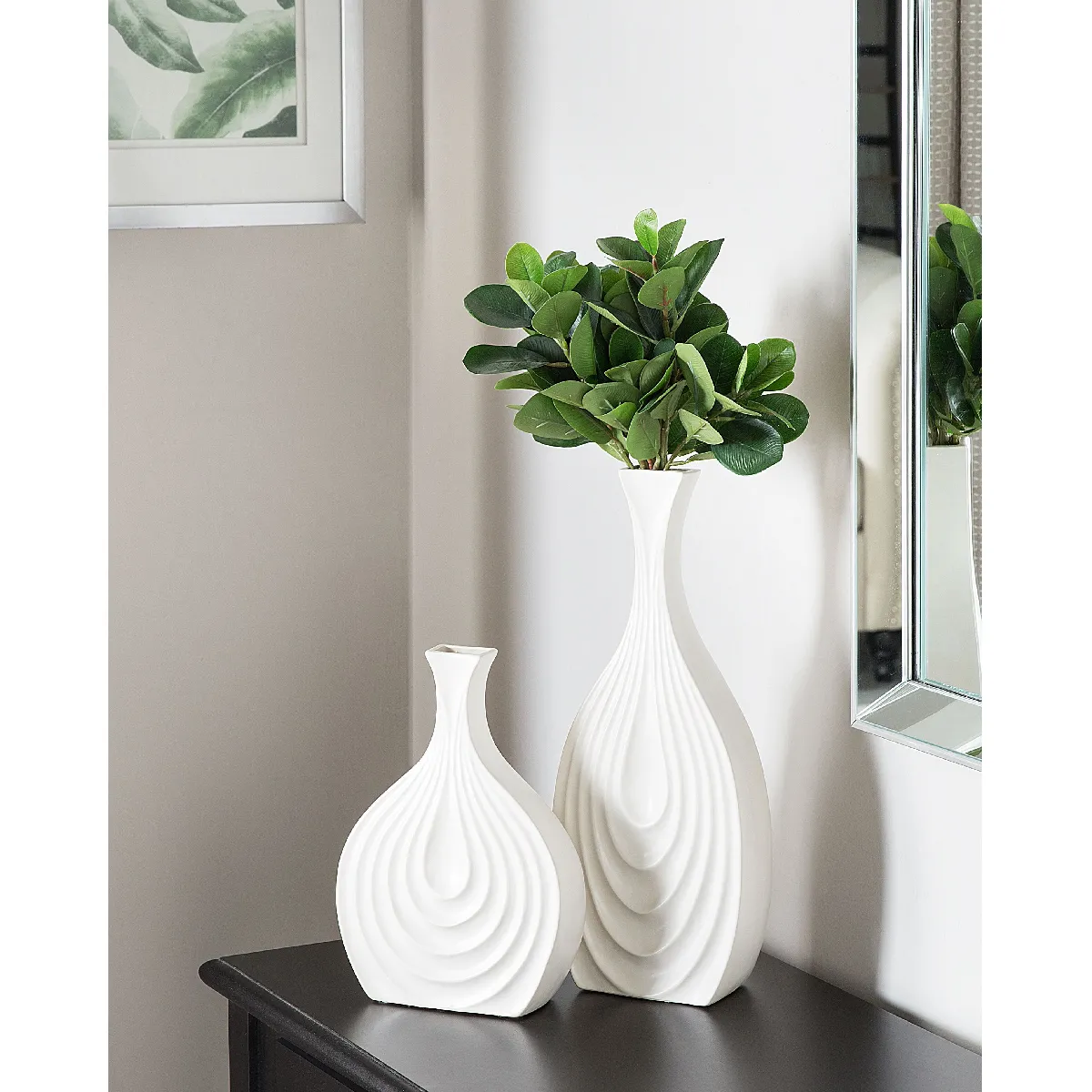 Beliani Vase THAPSUS Blanc