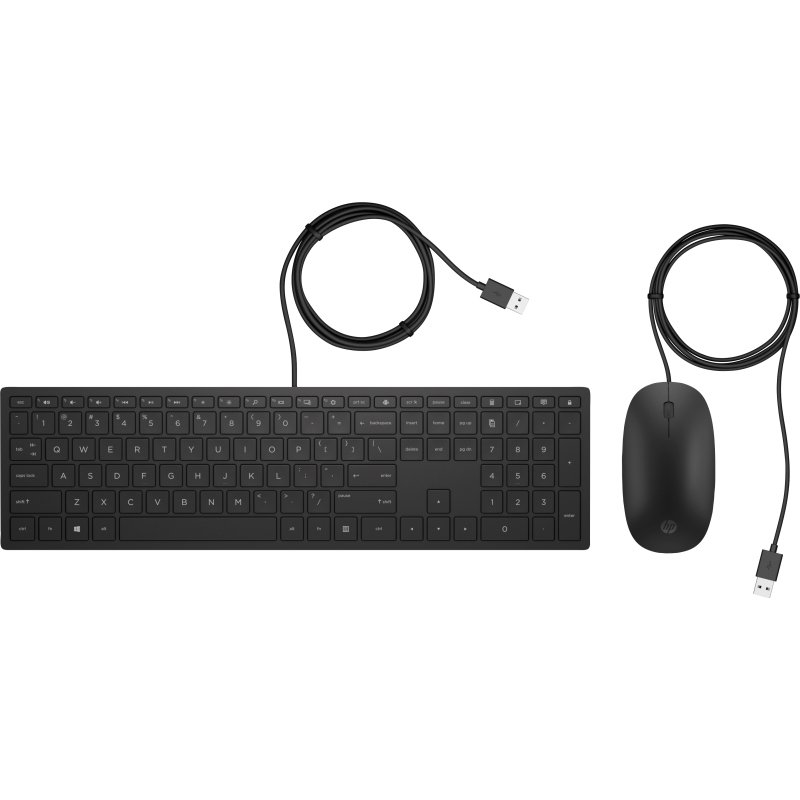 HP PAV WIREDCOMBO KEYBOARD 400 FR clavier Souris incluse Bureau USB Noir