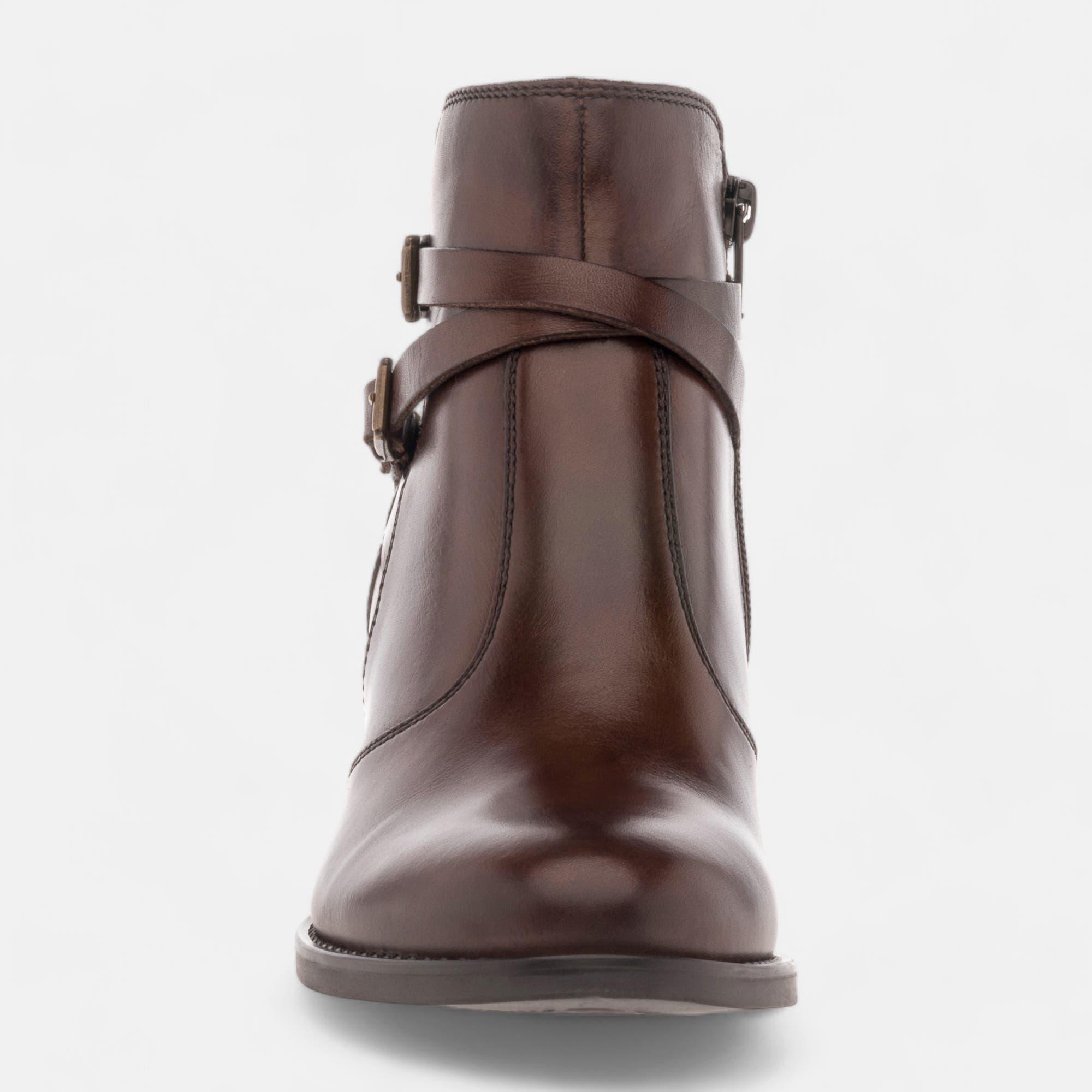 Bottines à talon Femme en cuir marron