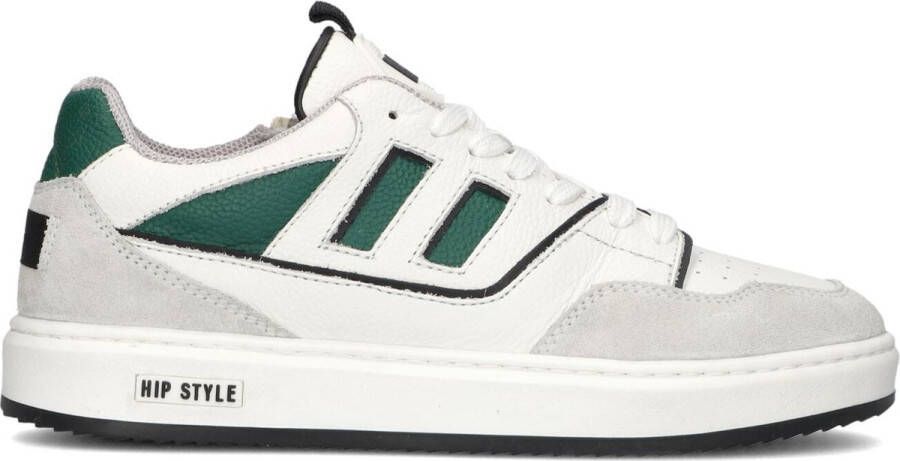 Hip leren sneakers wit groen Jongens Leer Meerkleurig 35