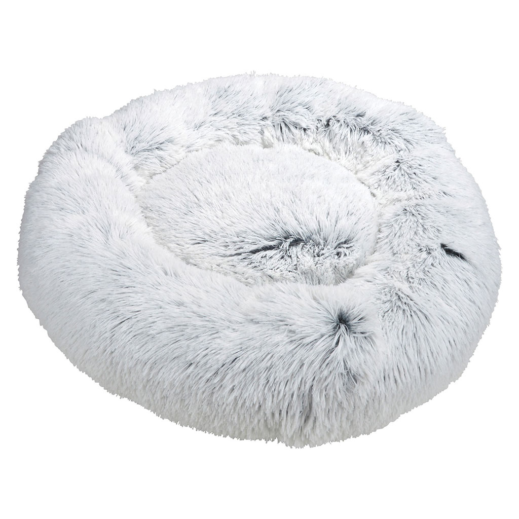 Coussin rond fluffy gris clair D 95x22cm
