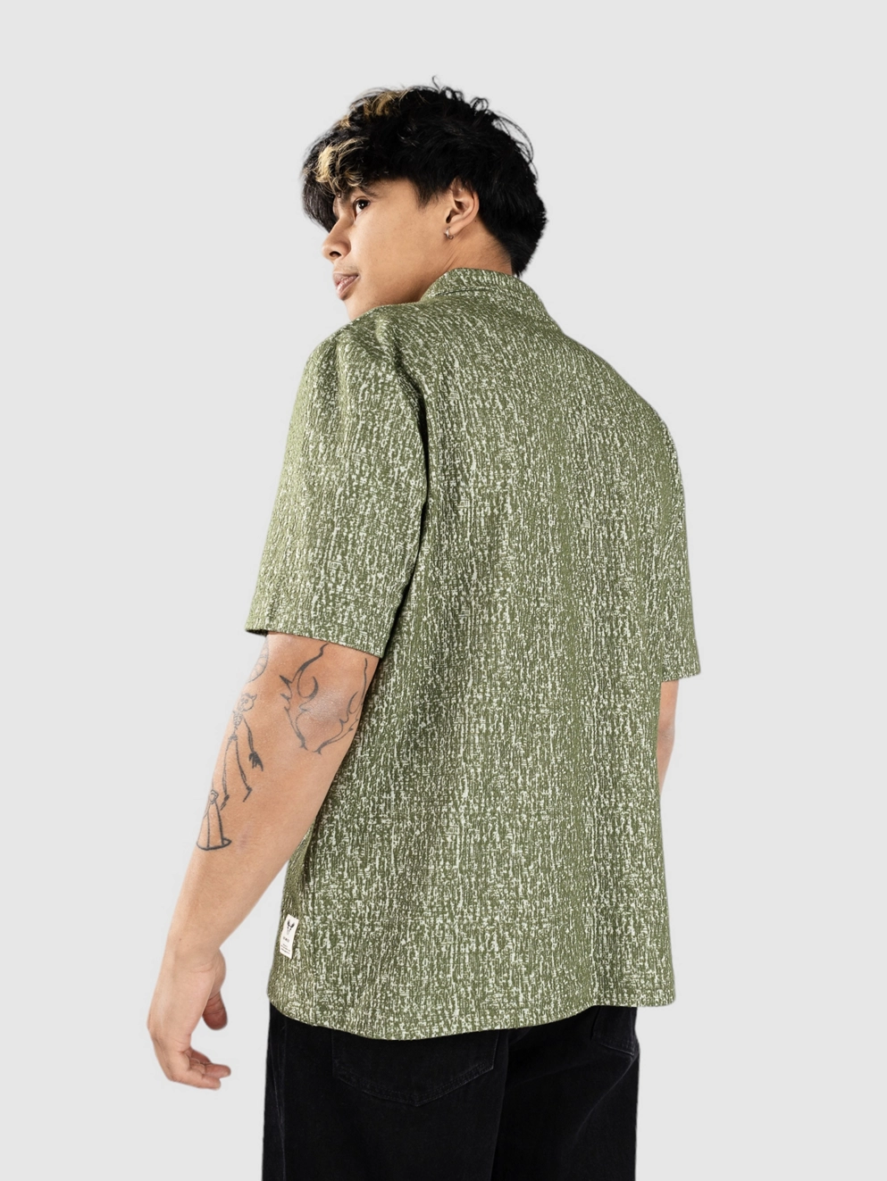 Fat Moose Float Jacuard Shirt green/ecru