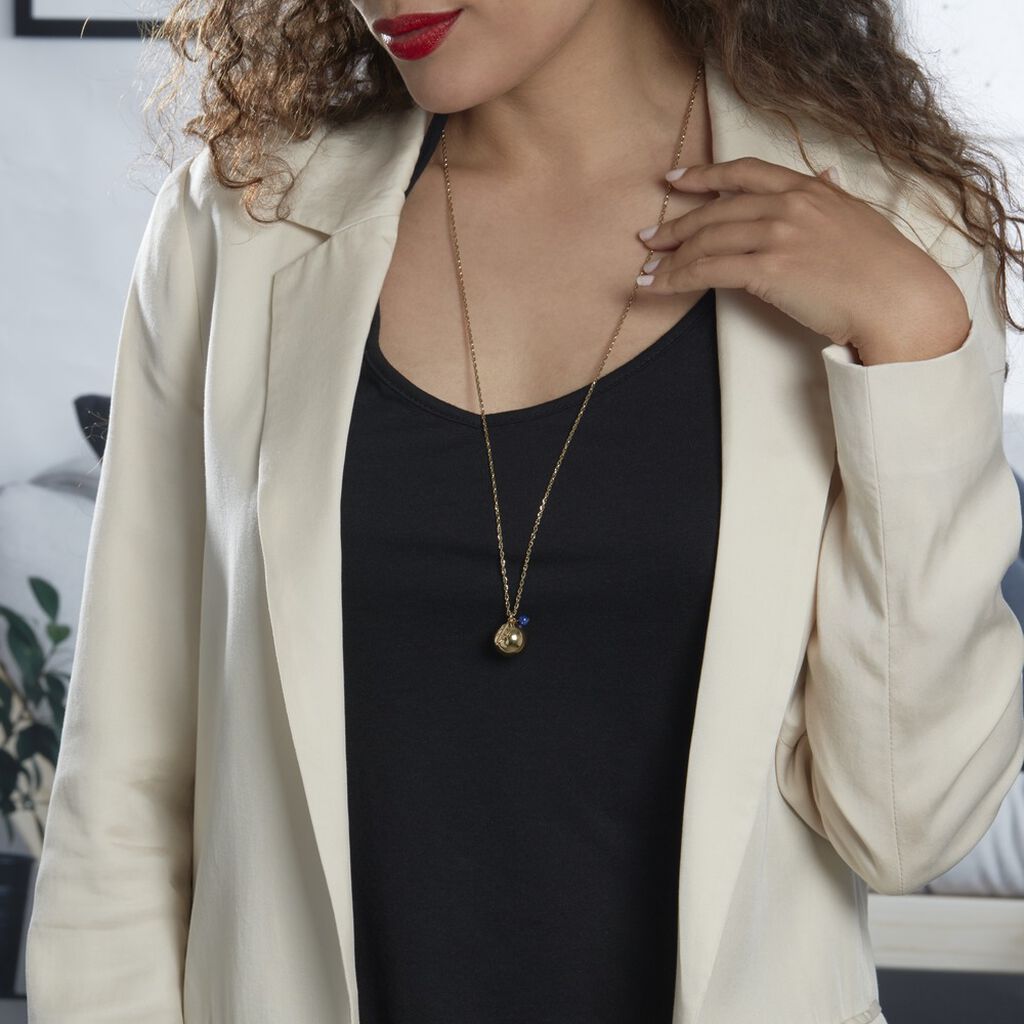 Collier My Bola Acier Jaune Aventurine