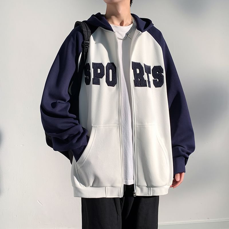 Dandyluxe - Oversized hoodie met geborduurde letters en rits