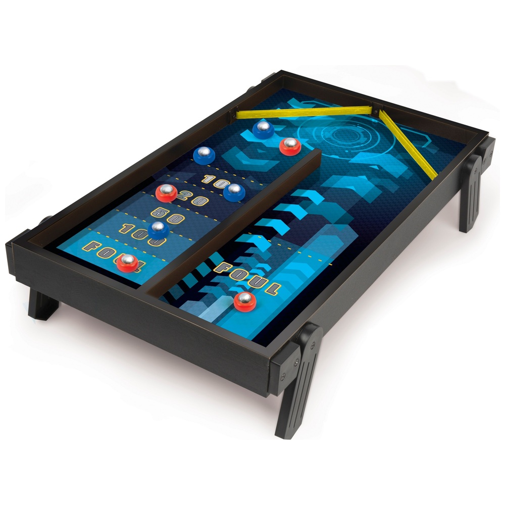 2-in-1 Holz-Schleuderhockey und Rebound-Shuffleboard
