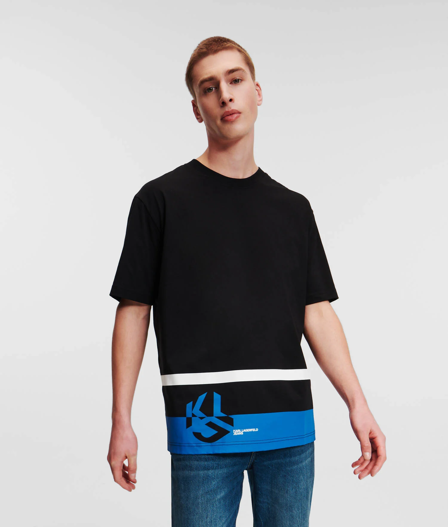 T-SHIRT KLJ MONOGRAM DÉCONTRACTÉ À RAYURE