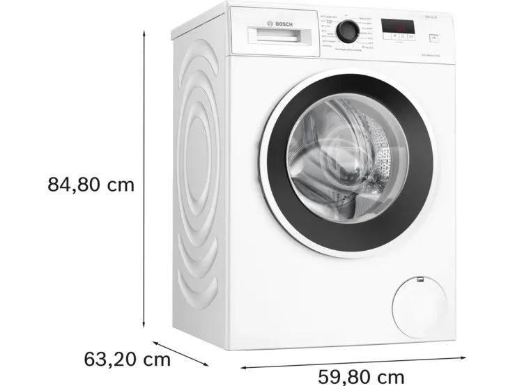Bosch Serie | 2 WGE0240ASN - Vaskemaskine - Niche - bredde: 60 cm - højde: 85 cm - frontbetjening - 65 liter - 7 kg - 1400 rpm - hvid