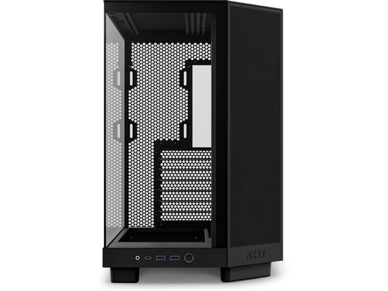 NZXT PC-Gehäuse H6 Flow Schwarz Kompaktes Mid-Tower-Gehäuse mit hohem Luftstrom