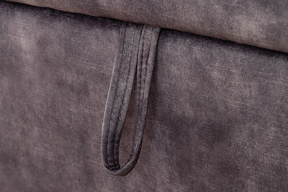 Schlafecksofa APARTMENT 205cm grau Samt 3-Sitzer inkl. Stauraum beidseitig aufbaubar