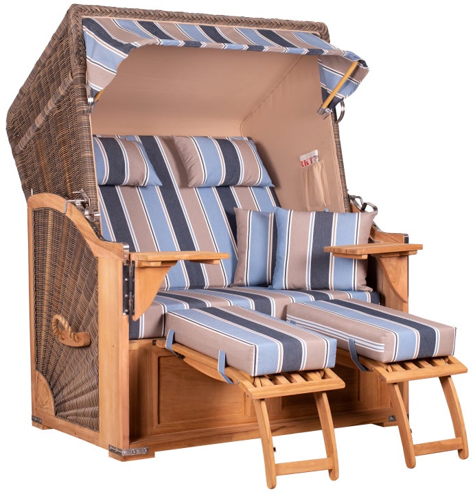 Strandstoel Nordstrand Teak PE grijs Design 580